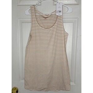 Ingrid & Isabel Beige and White Striped Tank Top